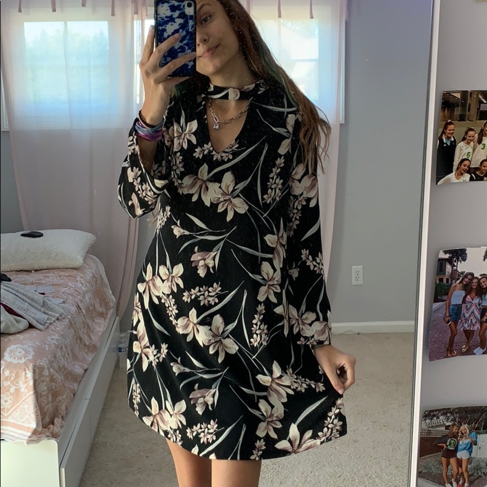 floral long sleeve dress